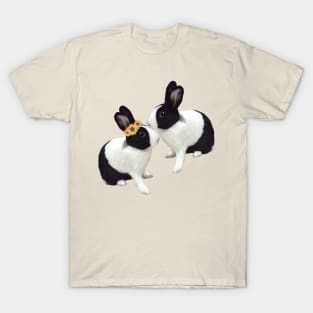 Dutch Rabbit Couple _ Forehead Kiss_ Bunniesmee T-Shirt